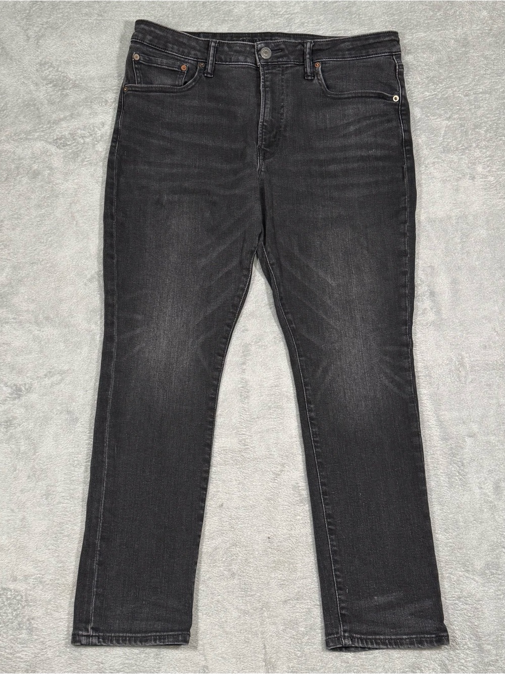 American Eagle Next Level Stretch Slim Jeans Men 36x30 Washed Black Denim Casual